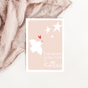 Love dove card "Love you to the stars"