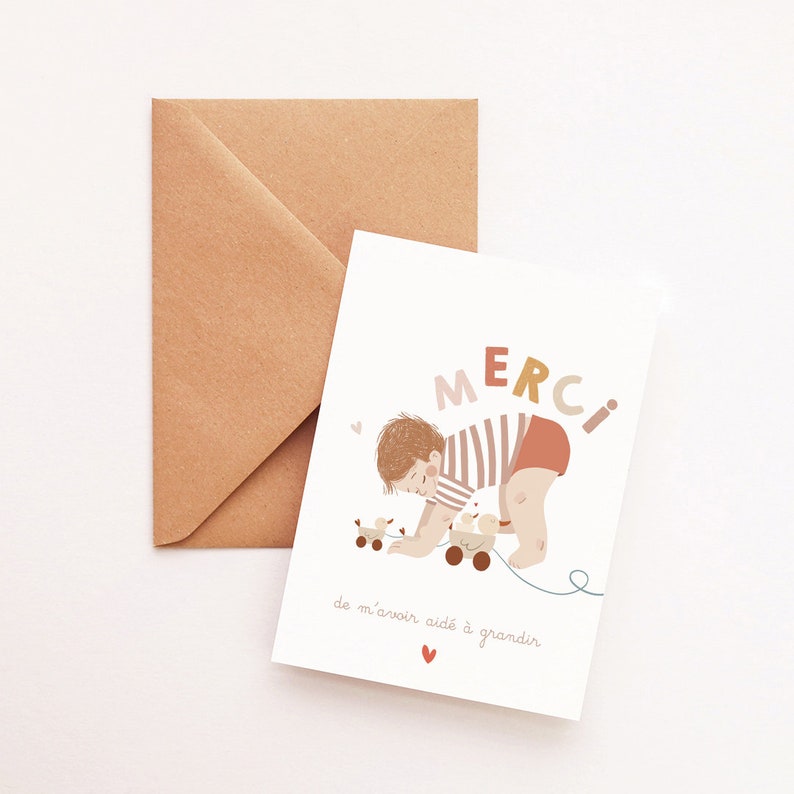 Carte Merci de m'avoir aidé à grandir - Nounou image 2