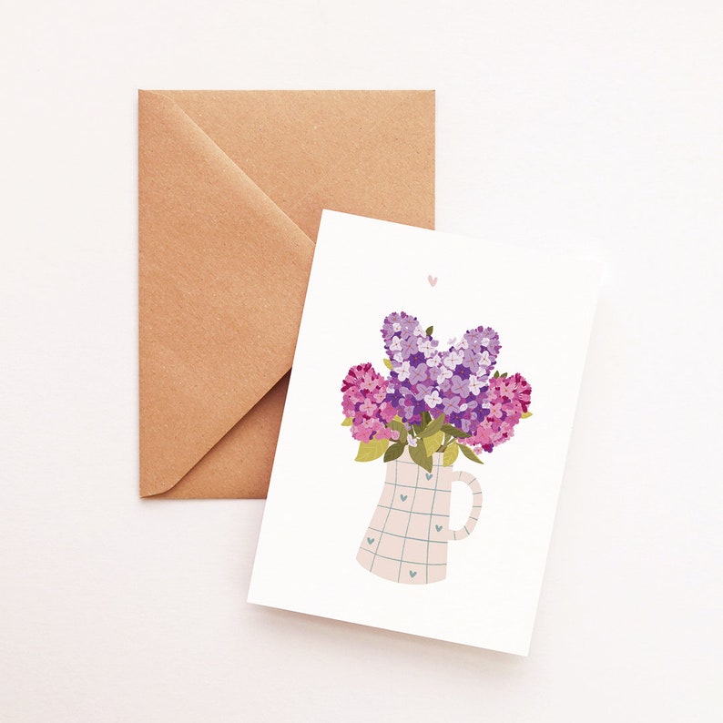 Carta bouquet lilla immagine 2