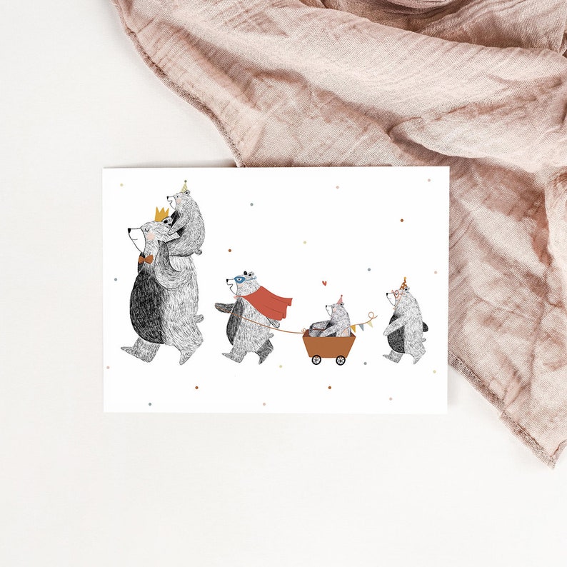 Carte ours fête anniversaire - Happy Birthday image 1