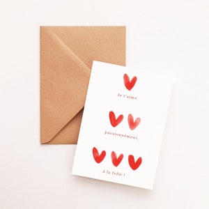Carte amour St Valentin "Je t'aime à la folie !" image 2