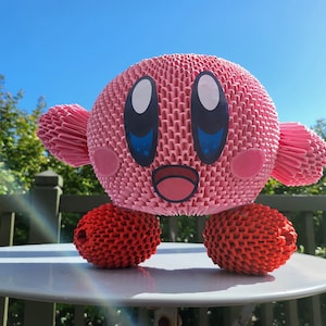 Figura origami Kirby 3D a grandezza naturale - altoparlante Bluetooth integrato