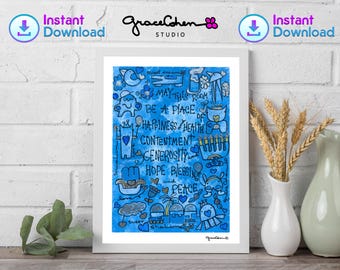 Hebrew Baby Name Nursery Print: Jewish Boy Decor (Digital Download)
