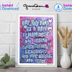 Jüdisches Baby Mädchen Geschenk, digitaler Download, jüdischen Baby Mädchen Printab, jüdischen Mädchensegen