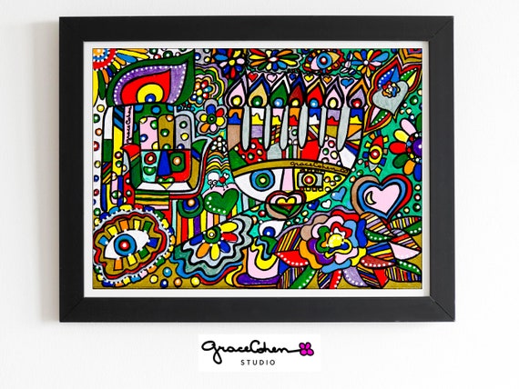 Judaica Original Art Jewish Modern Wall Art Hebrew Art Unique Jewish Art  Jewish Home - Etsy