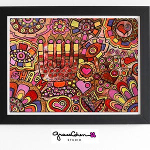 Shema Yisrael Judaica Painting, Jewish Home Decor, Israeli Fine Art, Jewish Gift