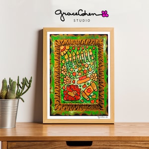 Jewish Home Blessing Wall Art || Hebrew Wall Art || Judaica Prints || Jewish Fine Art || Wedding Gift || Jewish Spiritual Art || Jewish Gift