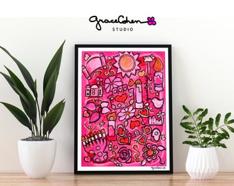 Judaica Art Print || Israel Print || Jewish Wall Art || Spiritual Painting || Hebrew Art || Jewish Art for Home || Jewish Blessing Art
