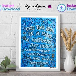 Jewish Baby Blessing Gift, Hebrew Nursery Decor, Newborn Judaica, Baby Naming Ceremony Gift