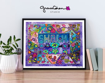 Judaica Art Print Jerusalem Print Jewish Wall Art Spiritual Painting Hebrew Art Jewish Wall Art Decor for Home Jewish Blessing Art