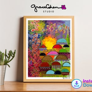Judaism Artwork Print, Religious Wall Decor, Israel Fine Art, Jewish Gift, Synagogue Decor