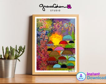 Judaism Artwork Print, Religious Wall Decor, Israel Fine Art, Jewish Gift, Synagogue Decor