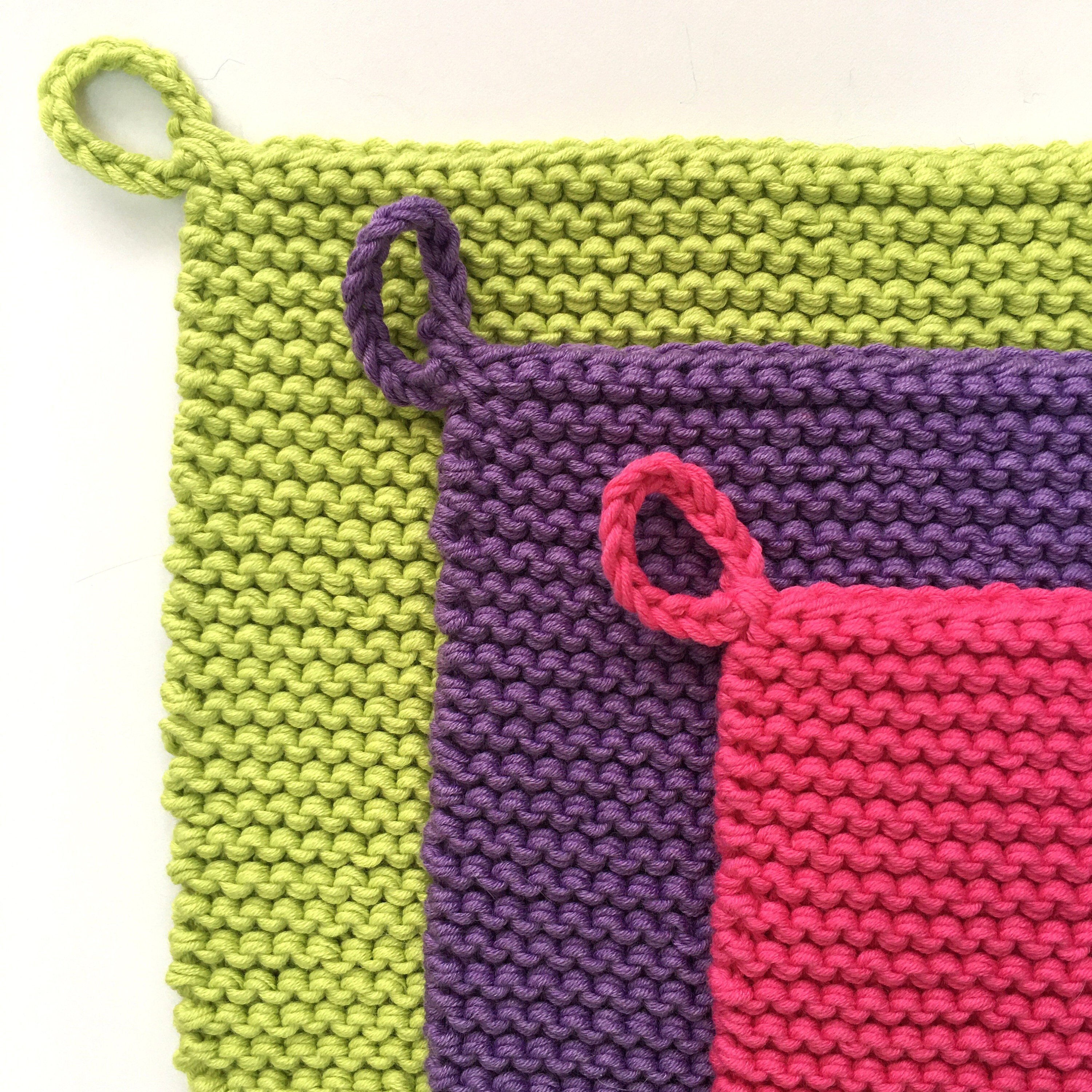 Knitted pot holders best sale