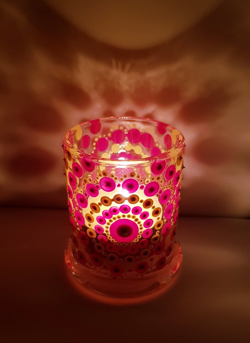 Set of 3 Crystal Candle Holders Acrylic Custom Painted Etsy