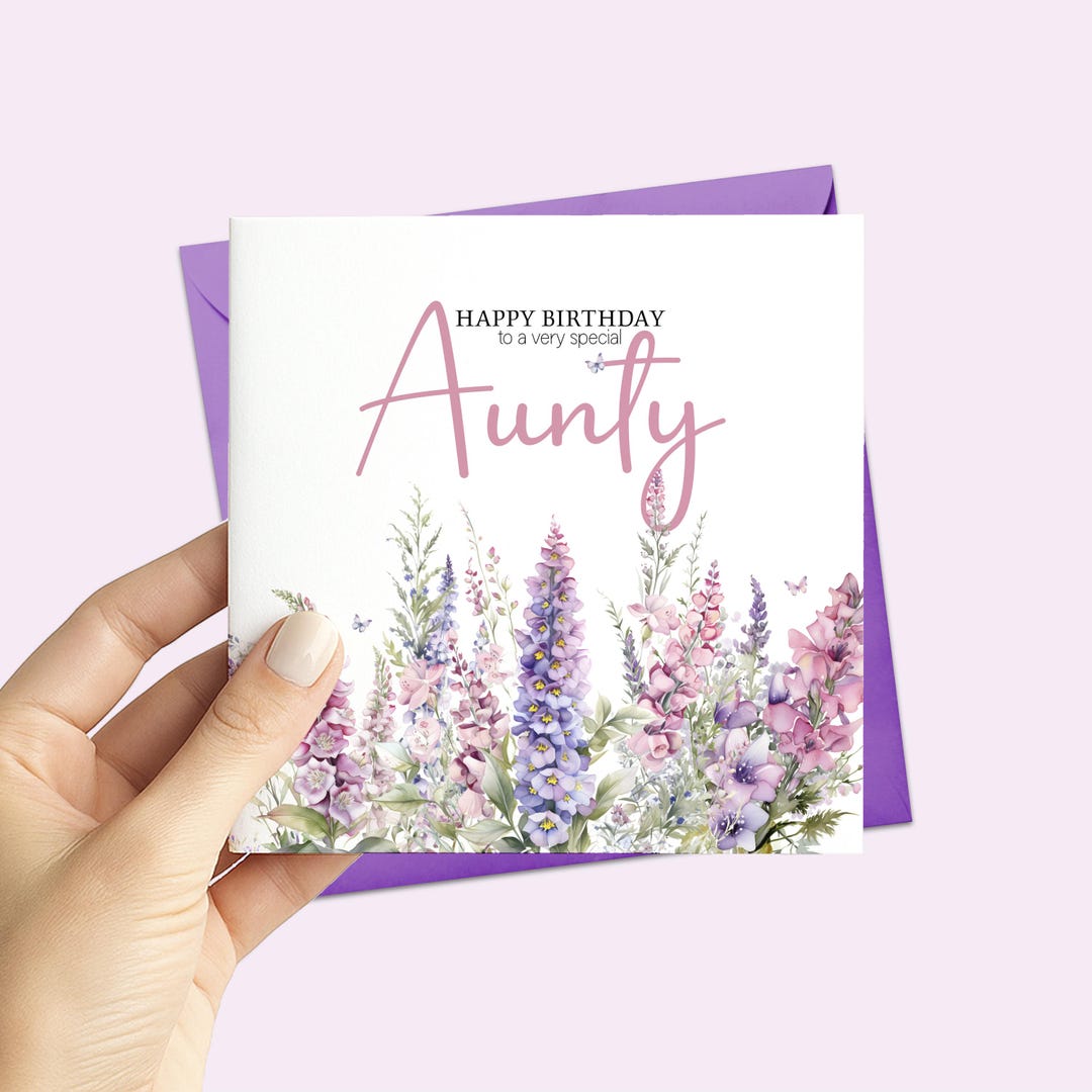 Floral Auntie Birthday Cards - Personalised Happy Birthday Card for ...