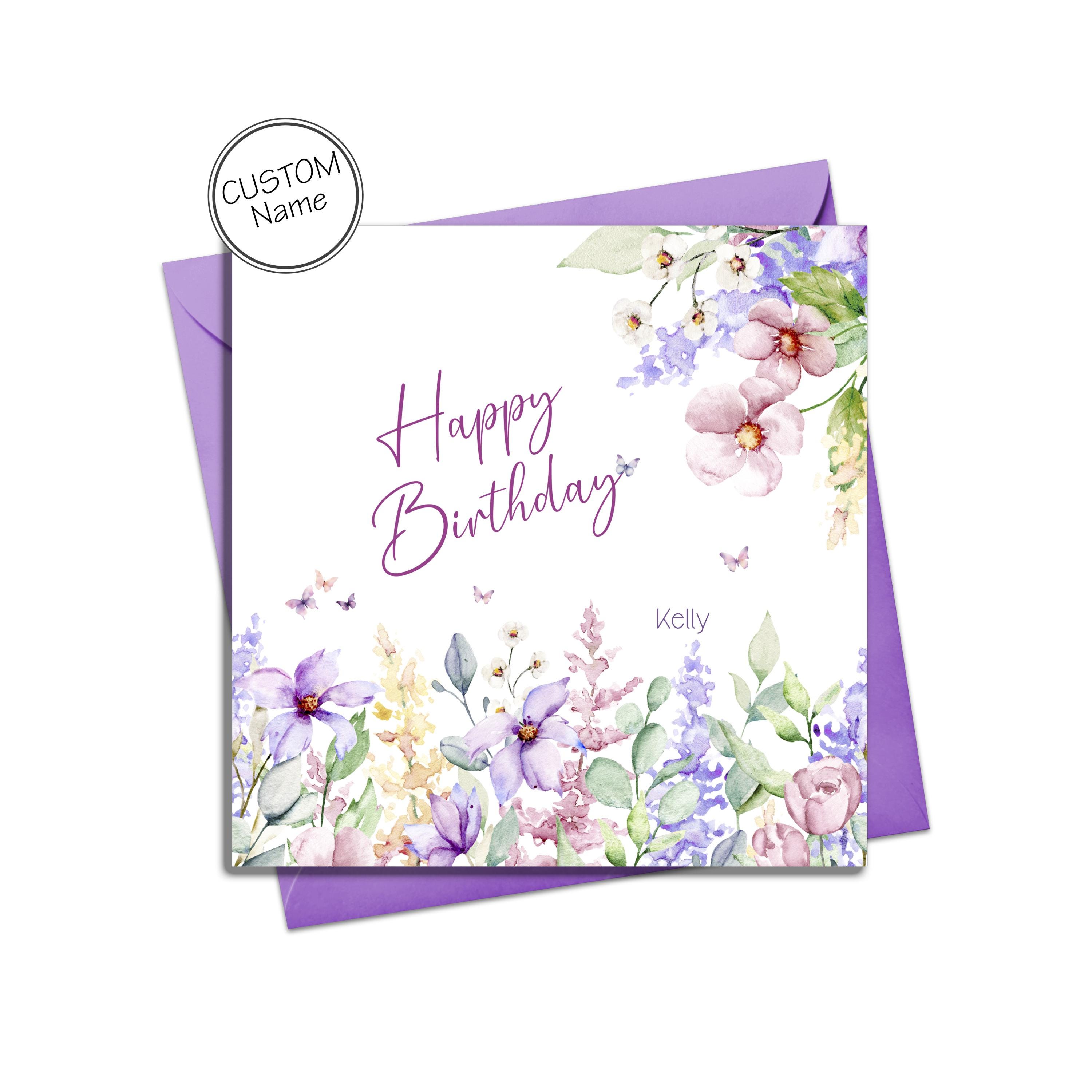 Personalised Female Birthday Cards for Her - Floral Happy Birthday