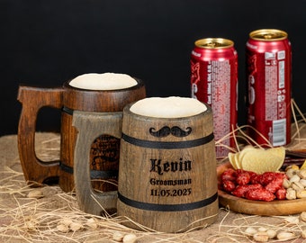 Engraved Beer Mug, Engraved Tankard, Wooden Beer Mug, Beer Cup, Engraved Beer Stein, Personalized Mug, Tankard Wood, Custom Wooden Stein