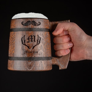 Groomsmen Gifts Personalized Wooden Beer Mug Groomsmen Proposal Best Man Gift Ideas Gift from Bride