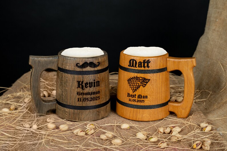 Engraved Beer Mugs Wooden Beer Mugs Beer Cup Engraved Beer Steins Engraved Tankards Personalized Mugs Tankard Wooden Steins Engraved Wooden Mugs