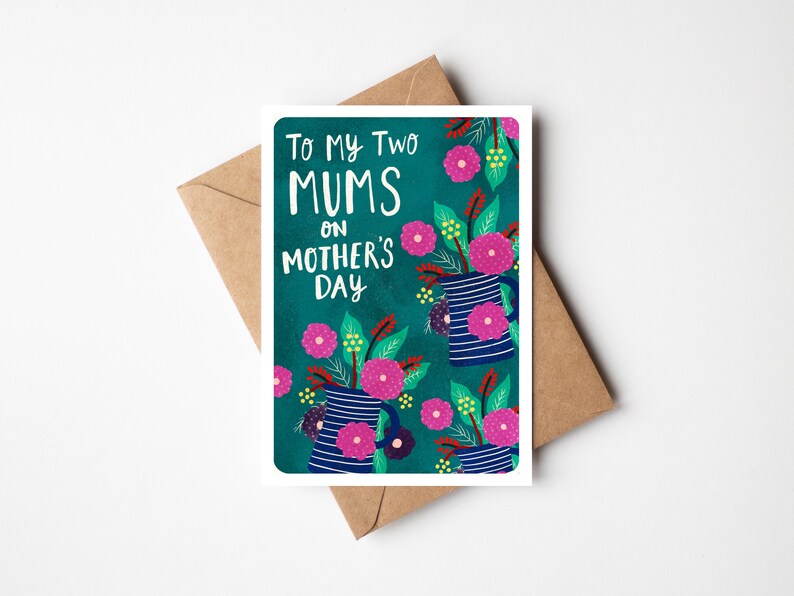 To my Two Mums on Mother's Day Greetings Card, Two Mums Are Better Than One, Mother's Day Card, Two Mums Card, Bonus Mum, Second Mum, image 1