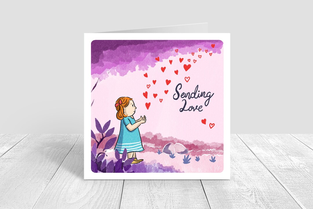 Sending Love Card Thinking of You Greetings Card Eco - Etsy