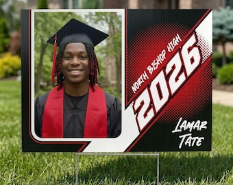 Custom Graduation Yard Sign with Photo | Senior Lawn Sign 2026 | Personalized Graduation Yard Sign | Class of 2026 Sign