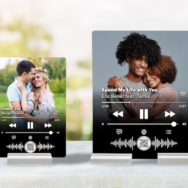 Apple Music Custom Photo Panel Music Display | Song Album Cover | Custom Code Personalized Metal Plaque