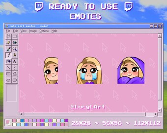 Blonde Hair, Light Skin, Brown Eyes ~ SET 2 ~ Twitch Emote / Streamer / Cry / Sad / Comfy / Lurk / Face / Girl