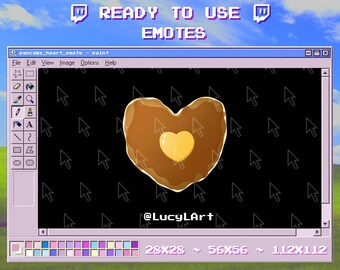Twitch Emote / Pancake Emote/ Pancake Heart / Streamer / Aesthetic / Twitch / Food/ Breakfast