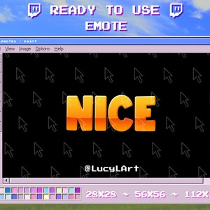 Twitch Emote / Text Emote/ NICE / Streamer / Aesthetic / Twitch / Pink
