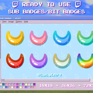 8x Twitch Sub Badges / Bit Badges / Emote - Moons / Streamer / Aesthetic / Twitch / Space / Galaxy