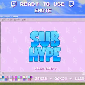 Twitch Emote / Text Emote / niedlich - Sub Hype / Streamer / Ästhetisch / Twitch / blau