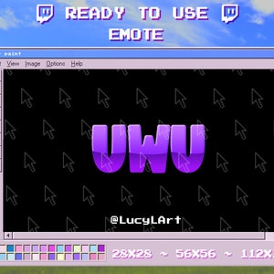 Twitch UWU Emote / Text Emote / Streamer / Aesthetic / Twitch / Purple