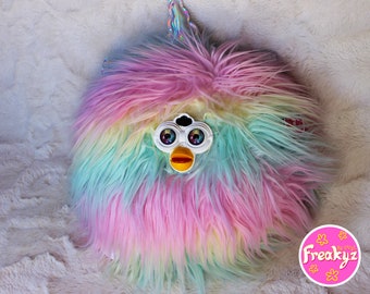 Freakyz Large Face Rainbow Unicorn Pillow Plushie ~ Furby OddBody