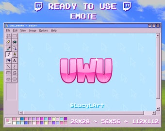 Twitch Emote / Text Emote / niedlich - Uwu / Streamer / Ästhetisch / Twitch / Rosa