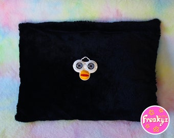 Freakyz Large Face Black Pillow Plushie ~ Furby OddBody