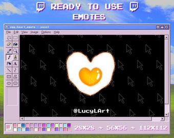 Twitch Emote / Spiegelei Emote / Eierherz / Streamer / Ästhetik / Twitch / Essen / Frühstück