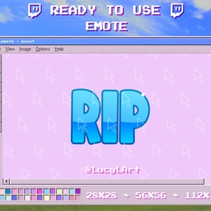 Twitch Emote / Text Emote / niedlich - RIP / Streamer / Ästhetisch / Twitch / blau