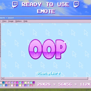 Twitch Emote / Text Emote/ Cute - OOP / Streamer / Aesthetic / Twitch / Pink