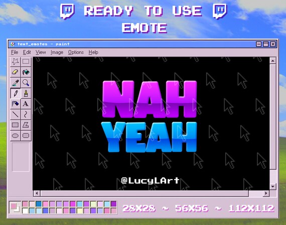 Twitch Emote Text Emote Nah Yeah Streamer Aesthetic Etsy