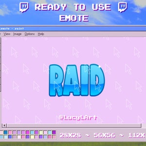 Twitch Emote / Text Emote/ Cute - Raid / Streamer / Aesthetic / Twitch / Blue