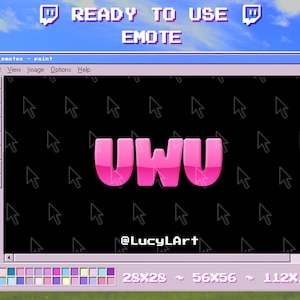 Twitch Emote / Text Emote/ UWU / Streamer / Aesthetic / Twitch / Pink
