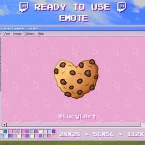 Twitch Emote / Heart Emote/ Cookie Heart / Streamer / Aesthetic / Twitch / Pink/ Dessert/ Sweet