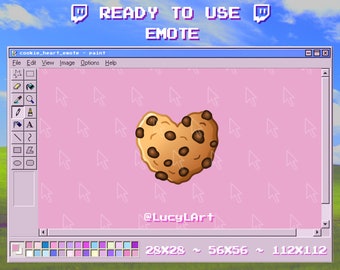 Twitch Emote / Herz Emote / Cookie Herz / Streamer / Ästhetik / Twitch / rosa / Dessert / süß
