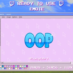 Twitch Emote / Text Emote/ Cute - OOP / Streamer / Aesthetic / Twitch / Blue