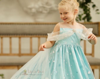 Vestido de princesa Elsa, Frozen 1, vestido elegante, vestido de festa, vestido bonito, vestido de aniversário, vestido infantil, vestido para ocasiões especiais