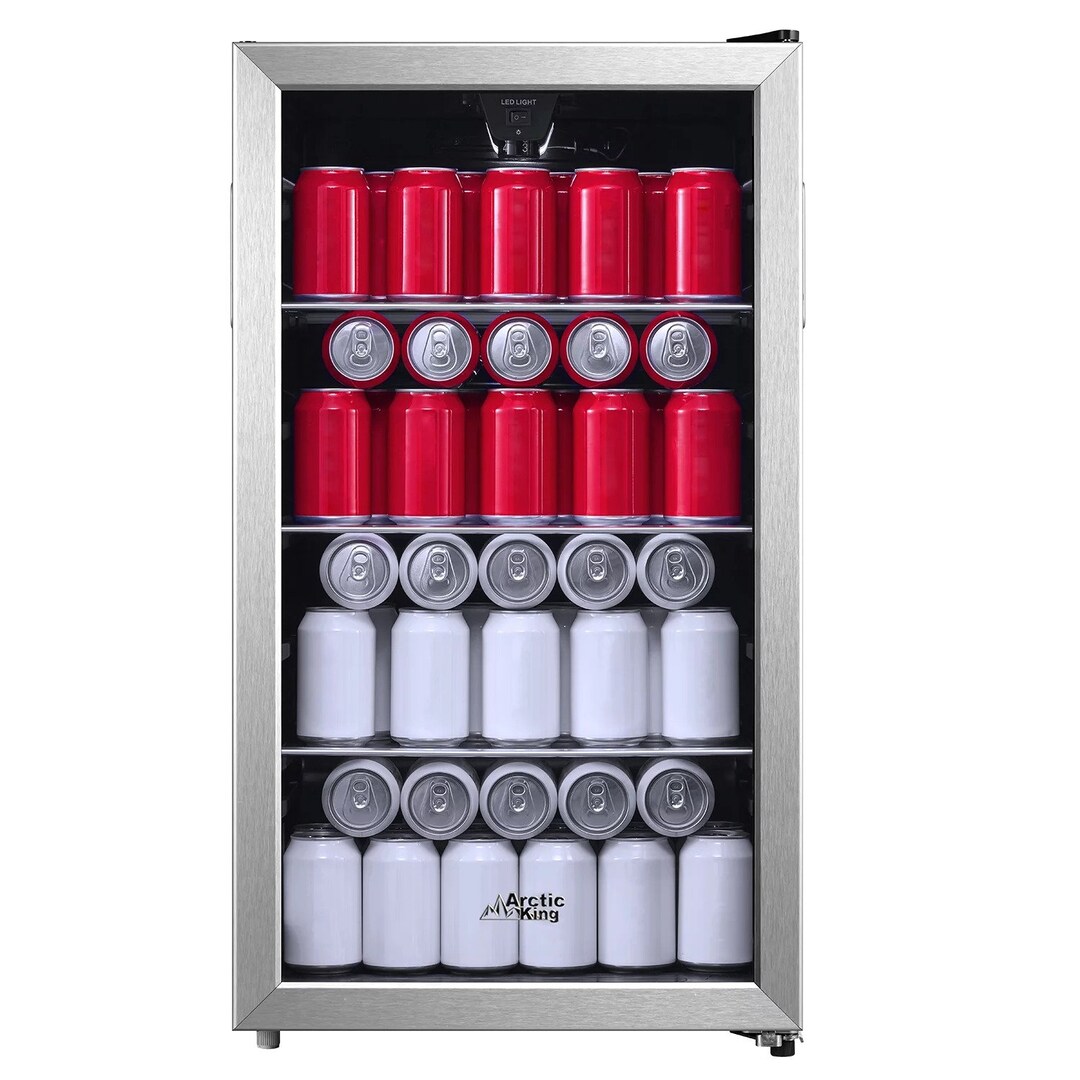 115can Beverage Fridge & Cooler Stainless Steel Look Etsy