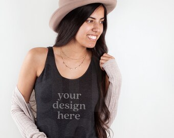 Vintage Black Mockup, Next Level 6733 Mockup, Next Level 6733 Vintage Black Mockup, Racerback Mockup, Model Mockup, Spring Mockup