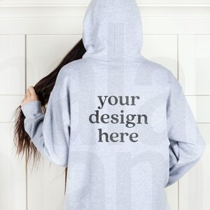 Back Print Hoodie, Gildan 18500 Mockup, Back Print Mockup, Gildan Hoodie Mockup, Sweatshirt Mockup, Hoodie Mockup, Sport Grey Hoodie Mockup
