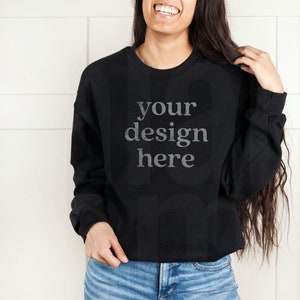 Gildan 18000 Mockup, Sweatshirt Mockup, Black Sweatshirt, Gildan Sweatshirt Mockup, Gildan Black Mockup